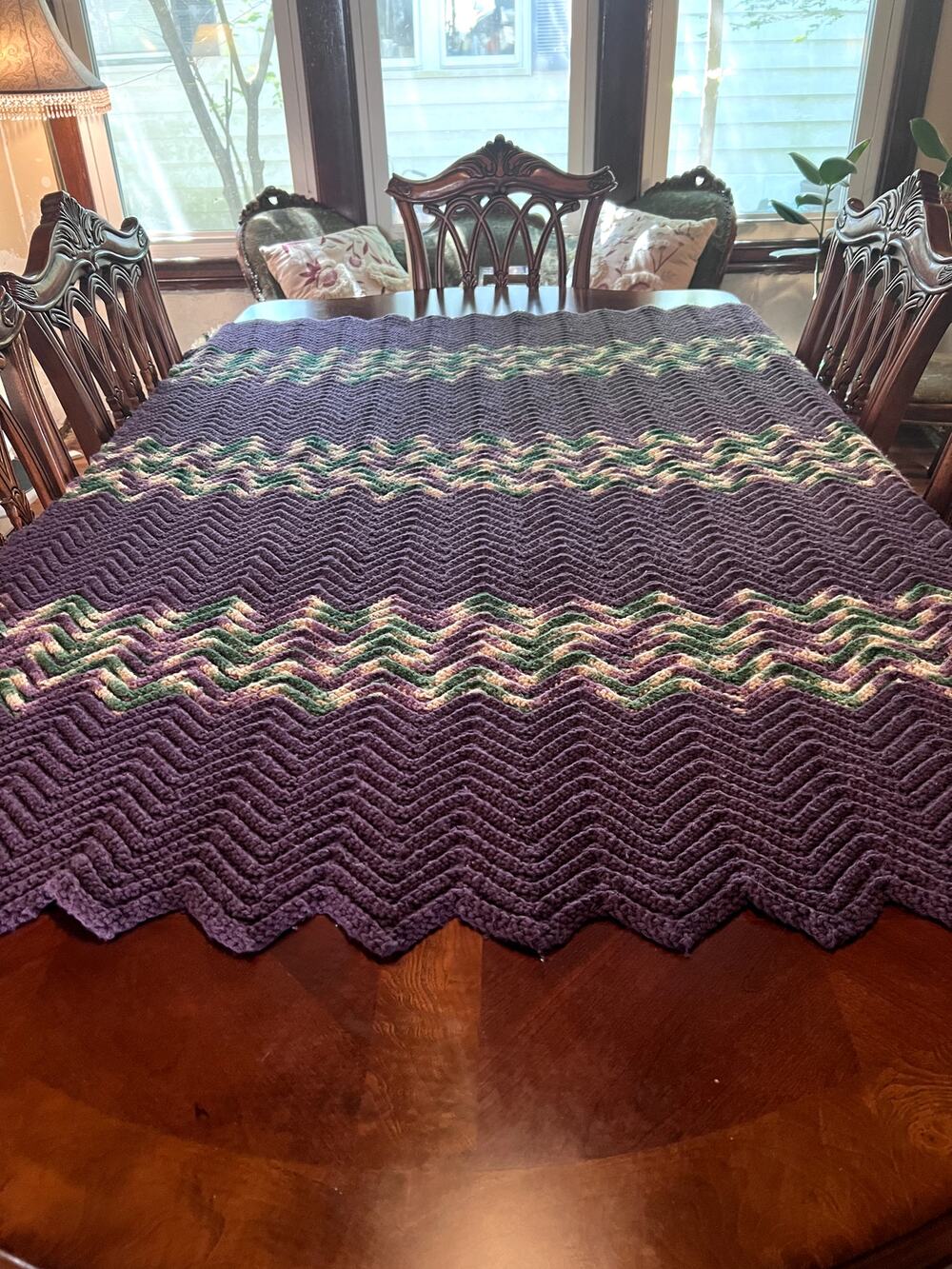 Handmade Crochet Afghan - Chevron/Ripple Stitch